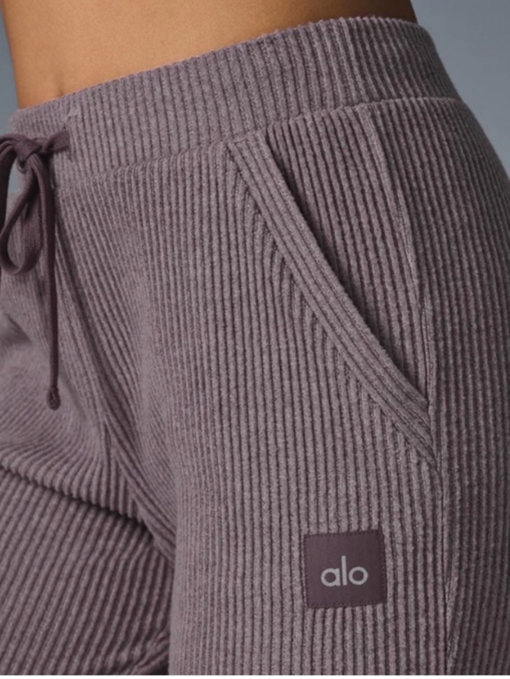 ALO Yoga Ribbed Lounge Shorts in Dusk Heather